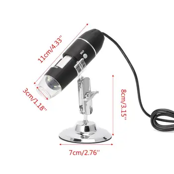 1600X USB Digitalni Mikroskop Skladište Endoskop 8LED Povećalo s Steže Postoljem Zoom Tablica Podrška Torbica Skup