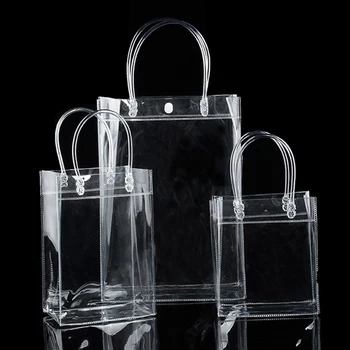 1pc prozirne soft poklon vrećice od PVC-a uz ručni petljom prozirna plastična torba косметичка