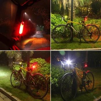 2 kom. Crvena USB Punjiva Bike Biciklizam 4 načina rada LED Prednji Stražnji dugo svjetlo Žarulja za sportove na otvorenom Biciklistička svijetlo Stražnje svjetlo za bicikl