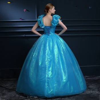 2021 Nebo-Plave Bujne haljine Slatka Satin Raskošnom Plus Size haljina Loptu Haljina Vestidos De Quinceaneras