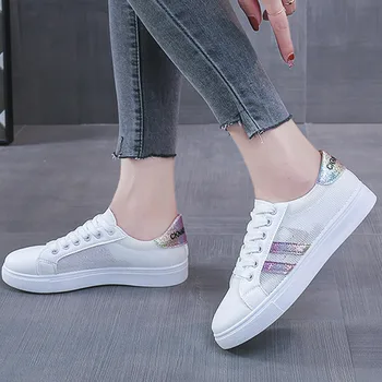 2021 Ženska bijele cipele na ravnim potplatima svakodnevne Ženske patike iz prozračna mrežica na otvorenom Unisex Udobne cipele za hodanje i trčanje Ženske cipele