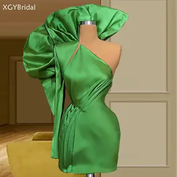 2022 Nova Moda Zelene Večernje haljine Sirena Kratke haljine Za žene Večernje haljine na jedno rame Vestidos