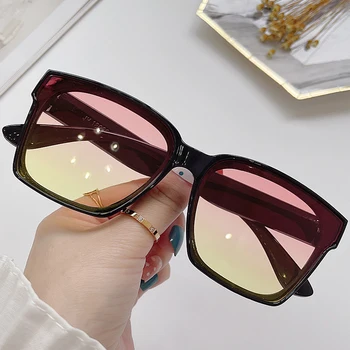 2022 Vintage Luksuzne Marke Dizajnerske Ogroman Trg Sunčane naočale Za žene Klasične Naočale u veliki okvir sa ogledalo sunčanim naočalama za žene
