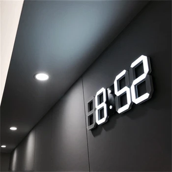 3D LED Zidni Satovi Moderni Digitalni Zidni Sat Stolni Sat Stolni sat za Alarm noćno svjetlo Zidni Sat Saat Za Kućnu Dnevni boravak