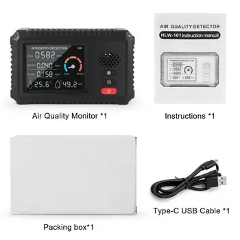 4 U 1 Digitalni Monitor Kvalitete Zraka Senzor CO2 Mini Prijenosni Detektor Za TVOC HCHO CO Home Tester Plina Na Otvorenom Detektor Analizatori