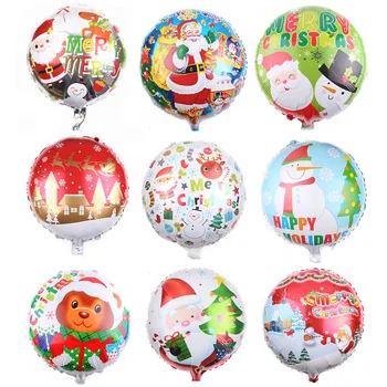 5 kom. 18 cm Okrugli Božićne balone iz folije Djed Mraz Božićno drvce Snjegović Ukras za stranke baloni Dječje robe Globos