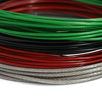 5 M ZELENA/CRVENA/Crna/Prozirna Boja PVC Plastike Sa Premazom Od 304 Nehrđajućeg Čelika Kabel Kabel Promjera 1 MM-6 mm Nakon Premazivanja