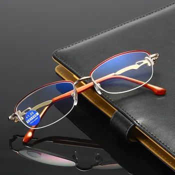 Anti-Plavo Svjetlo Cvijet Naočale Za čitanje Za žene Luksuzni Brand Dizajn Pola Rimless Naočale za kratkovidnost Naočale za Dalekovidnost +1,0~+4,0