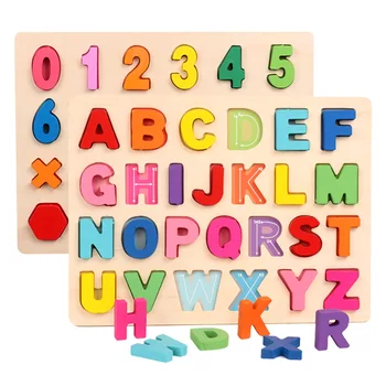 Arapski Alfabet Montessori Drvene Puzzle Za Djecu predškolske dobi 3-6 Edukativne Igračke 3D Puzzle Edukativne Igračke Za Djecu