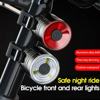 AUBTEC Bicikl dugo Svjetlo Od Aluminijske Legure Kaciga Svjetlo Noćno Jahanje, Upozoravajuća Žaruljica Mountain Bike LED Svjetla Stražnja svjetla
