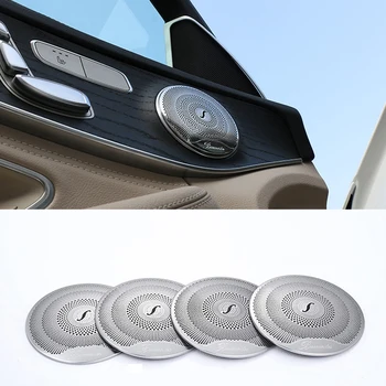 Auto-audio zvučnik od nehrđajućeg čelika vrata zvučnik završiti naljepnica poklopac za Mercedes Benz GLC 2016 E klasa benz W213 C klasa W205
