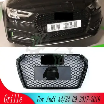 Auto modificirana crna vaša prednja rešetka za Audi A4/S4 B9 2017 2018 2019 (za stil RS4) auto utrkujući rešetka prednjeg branika
