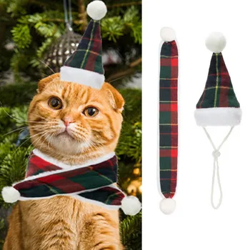Božićne Kape za pse, Kapa Djeda Mraza, Tople pletene šal, Skup proizvoda za kućne ljubimce, Božićni kostim za male Mačke, Pse, Oprema za kućne ljubimce