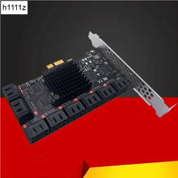 Chi a Ustaje za майнинга PCIE SATA Adapter PCI-E 16-port SATA Kontroler PCI Express X1 do SATA3.0 Naknada za proširenje brzine sučelja 6 Gb / s