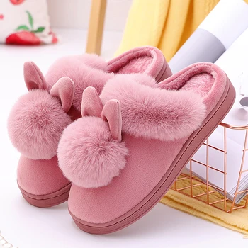 Crtani ženske kućne papuče od кроличьими ušima, zima topla kućna obuća u mekani potplat, ženske kućne papuče na otvorenom, krzna papuče, cipele