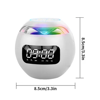 Digitalni alarm Bluetooth-kompatibilni 5,0 Zvučnik Glazbeni player, Bežični Zvučnik u obliku kugle sa značajkom FM