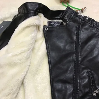 Dječje kožne jakne 2019 Nova jesensko-zimska jakna za dječake sa zakovicama od umjetne kože Trendy baby kaput