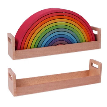 Drveni Veliki Rainbow Kutija Za Pohranu Dječji Slagač Kreativna Prelijete Gradivni Blokovi Prednosti Montessori Inteligentni Igračke, Pokloni