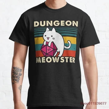 Dungeon Meowster Smiješno Stolni igra DnD Mačka D20 Topla prodaja Majica s klauna Za muškarce/žene po cijeloj površini Horor Moderan majice