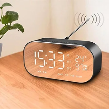 FM Radio TF Alarm Prijenosni Zvučnik Bluetooth Temperatura LCD Zaslon Datum Home Dekor Wireless Stereo Subwoofer