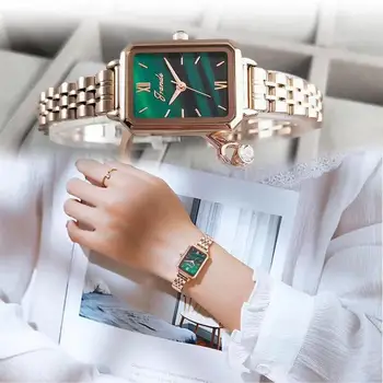Grande Ženske mali trg sat je Moderan Poslovni Fazan zelene ženski sat Jednostavni satovi Sa čeličnim remenom Svakodnevne kvarcni sat