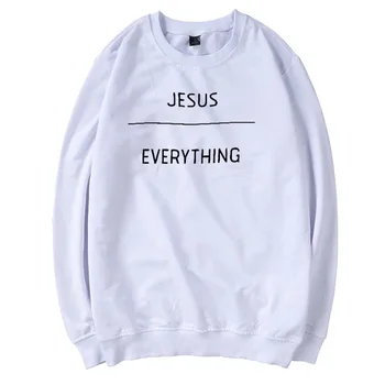 Isus je Sve Grafičko Harajuku Majica od pamuka Ženska moda Estetski Christian pulover Svakodnevne Majice s dugim rukavima