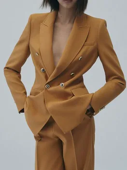 Jakna za kostim ZA 2021 jesen nova ženska moderna atmosfera slobodan tanak casual dug двубортный jaknu