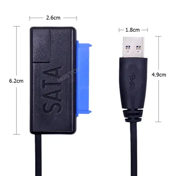 Kabel-ac ispravljač za USB 3.0 za SATA priključak ZA HDD SSD Pretvarač Kabel USB3.0 do 22 Pin 7+15Pin