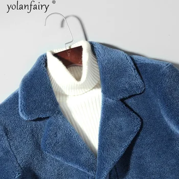 Kaput od krzna YOLANFAIRY Muška odjeća Jesensko-zimska jakna Muški kaput, od vune Овечья vune Muške jakne 2020 Y906 KJ5673