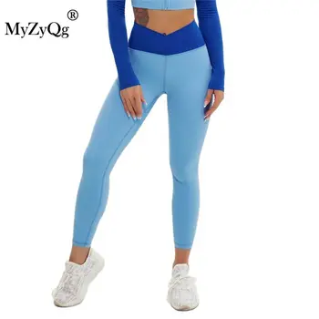 Kontrastne boje Hlače za joge Ženske suptilne breskve tajice za trčanje na bedrima Fitness Uske Sportske hlače Sportska odjeća Sportske hlače