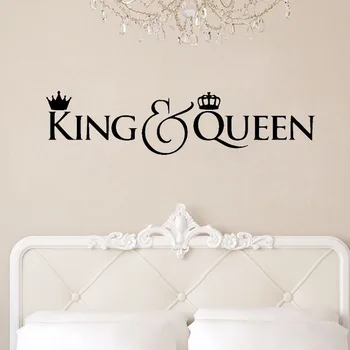 Kralj i Kraljica je Naljepnica Na Zidu Home Dekor Izmjenjivi Ljubavnik Dekoracija Spavaće sobe, dječje sobe Dječje Naljepnice Za Zid Umjetničke Freske Desktop