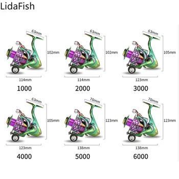 Lidafish Nova Inovativna Šarene Спиннинговая Spool 15 KG Maksimalna Snaga Otpora 14+1 kugličnih ležajeva Riblja Spool Riblja Spool