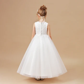 Loptu haljina Bijele haljine za djevojčice s cvjetnim uzorkom za vjenčanje haljina za djevojčice Smještaj Božićna haljina Dječji kostim Princeze za djecu od 12-14 godina