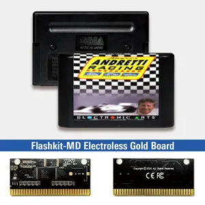 Marioed Andretti Racing - EUR Label Flashkit MD Безэлектродная Gold print naknada za igraće konzole Sega Genesis Megadrive