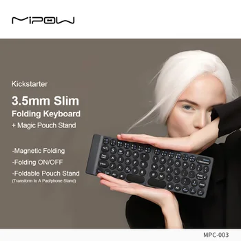 MIPOW Tanka Sklopiva Tipkovnica Za iPad iPhone Bluetooth Bežična Tipkovnica s Magično Slučajem Stalak za klavijature za Tablet, Laptop pokloni