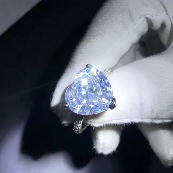 Moda boja bijelog zlata AAA cirkon u obliku srca kamen prsten vjenčani prsten, nakit cz vjenčano prstenje izravna dostava