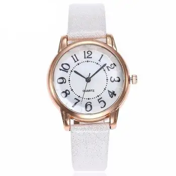 Modni quartz luksuznih satova s malo dial za žene s jednostavnim brojem Remen od umjetne kože Analogni kvarcni sat za djevojčice dar reloj mujer
