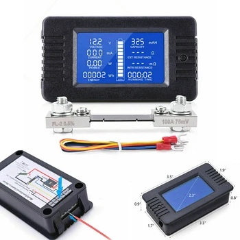 Najnoviji 100A V-Ampermetar dc vat-sat metar Monitor Tester Baterija Digitalni LCD-Voltmetar Analitički Instrumenti za Vozila Solarni Sustav