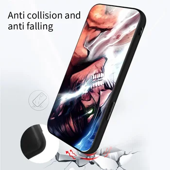 Napad na titan torbica za mobitel Apple iPhone 13 12 Pro Max 11 8 7 XS XR X SE 2020 6S 6 12mini Ljuska Crna Fundas TPU Coque
