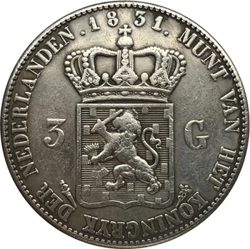 Nizozemska 1831 3 Gulden kopiju novčić 40 mm