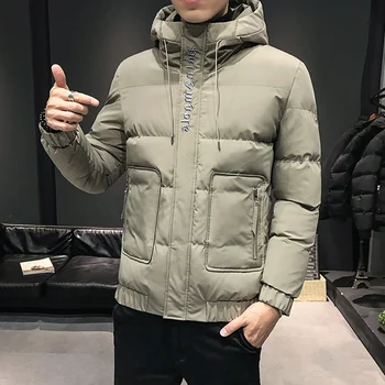 Nova odjeća sa pamučnom postavom Muška odjeća za kruh Koreanska verzija Moda pamučna jakna s kapuljačom Lijep zimski kaput za mlade