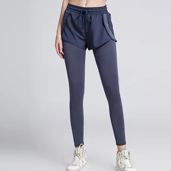 Nove Sportske hlače od lažnih dva dijela, svjetlo-zbijeno tanak prozračni odijelo za joge, Tajice za fitness, ženske sportske čarape, Sportske hlače