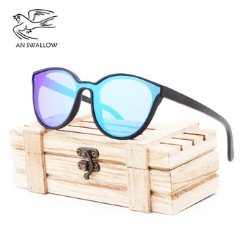 Novi drveni sunčane naočale ženske / muške okrugli bambus polarizovana UV400 cool sunčane naočale Korporativni dizajn Zebra drveni okvir Besplatna dostava