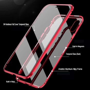 Novi Metalni Magnetni Адсорбционный torbica za iPhone 13 12 11 Pro Max Mini XS XR X 7 8 6 6s Plus SE 2020 360 Obostrane Stakleni poklopac