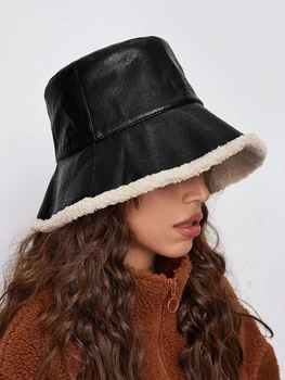 Novi modni ženska topla kapa-kanta za Jesensko-zimski Casual moderan kapa od umjetne kože za vanjsku uporabu