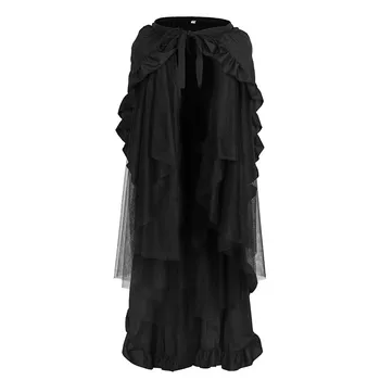 Novi Plus Size Dama Asimetrična Suknja Gusara Gotička Korzet u Steampunk stilu Čipke Sloj Žuriti Tila Porub sa volanima Dužine do poda