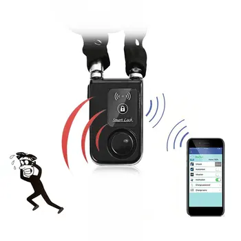 Novi Super smartphone Aplikacija za Upravljanje Smart Alarm Bluetooth Dvorac Vodootporan 110 db Signalizacija Biciklistička Dvorac Vanjski Противоугонный Dvorac