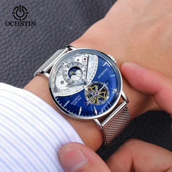 OCHSTIN Gospodo mehanička automatski sat je Najbolji brand Luksuzni Ručni satovi Poslovni sat Vodootporan Sat s remenom od nehrđajućeg čelika