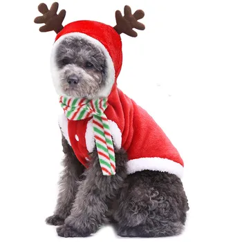 Odjeća za pse Božićni odijelo za kućne ljubimce Štene Zimski Božićni Kostim Djeda Jelena Odijelo Pas Mačka Majica Kaput Večernju odjeću za kućne ljubimce