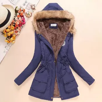 Parkovi Modna odjeća Zimske svakodnevne kaput s kapuljačom Zimska jakna Ženska krzno parka Donje zimski kaputi i jakne